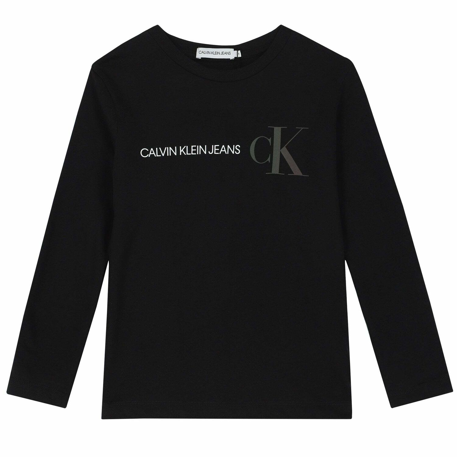 Boys Black Logo Long Sleeve Top, 1, hi-res image number null