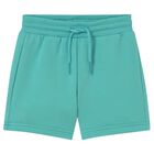 Younger Boys Green Logo Shorts, 1, hi-res