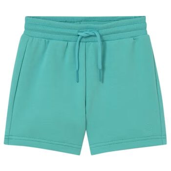 Younger Boys Green Logo Shorts