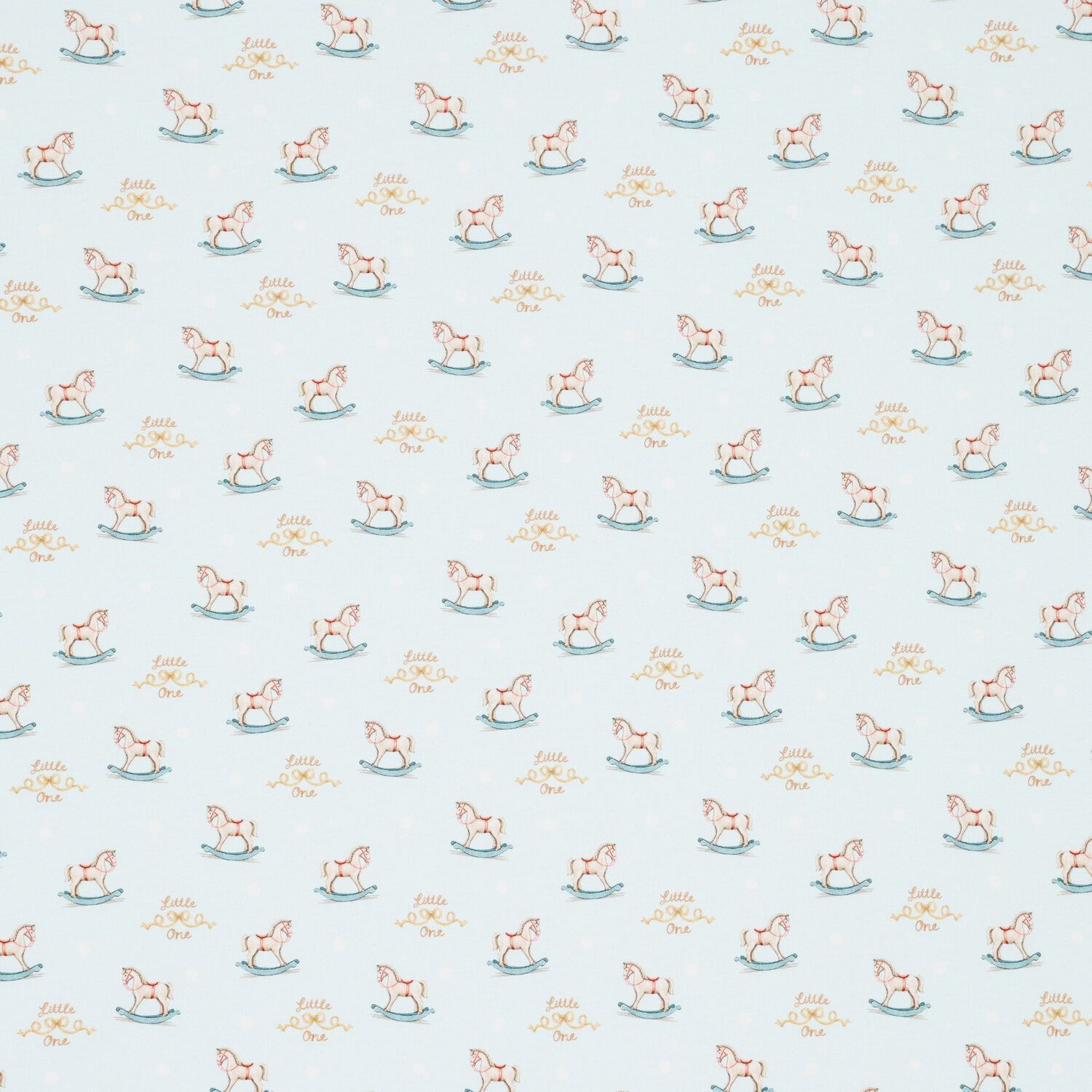 Blue Rocking Horse Baby Blanket, 1, hi-res