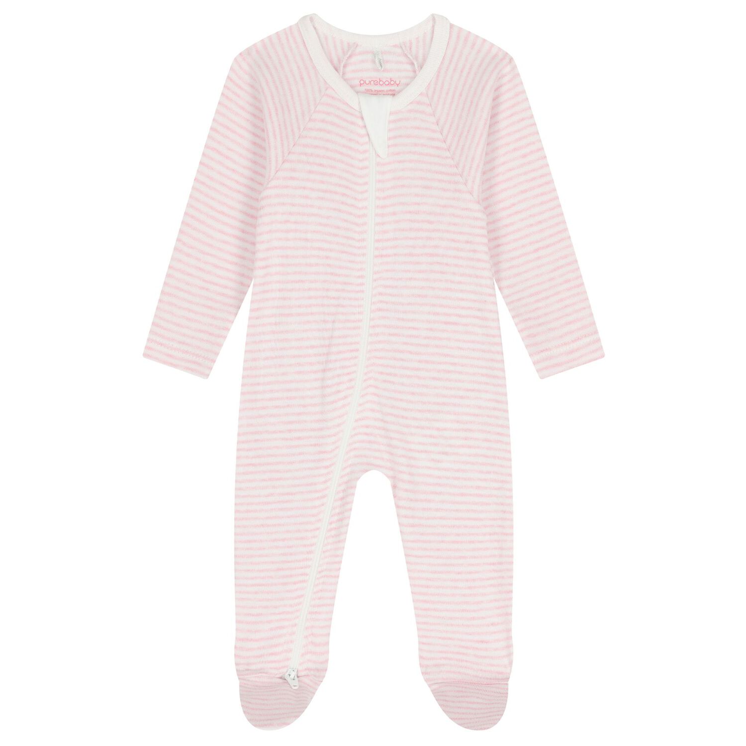 Baby Girls White & Pink Babygrows ( 4 Pack ), 2, hi-res