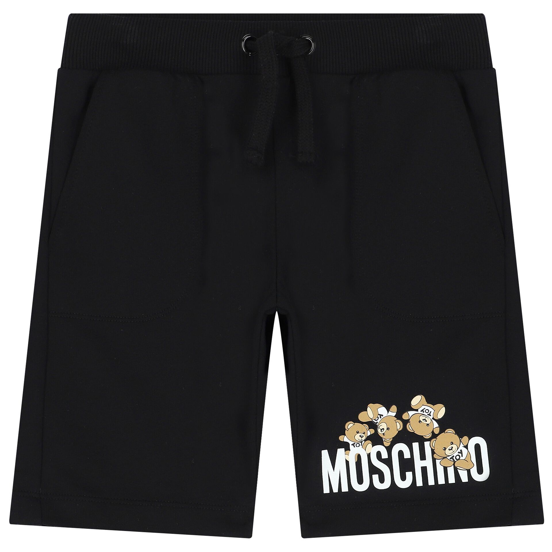 Moschino Boys Black Teddy Bear Logo Shorts Junior Couture UK