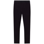 Girls Black Logo Leggings, 1, hi-res