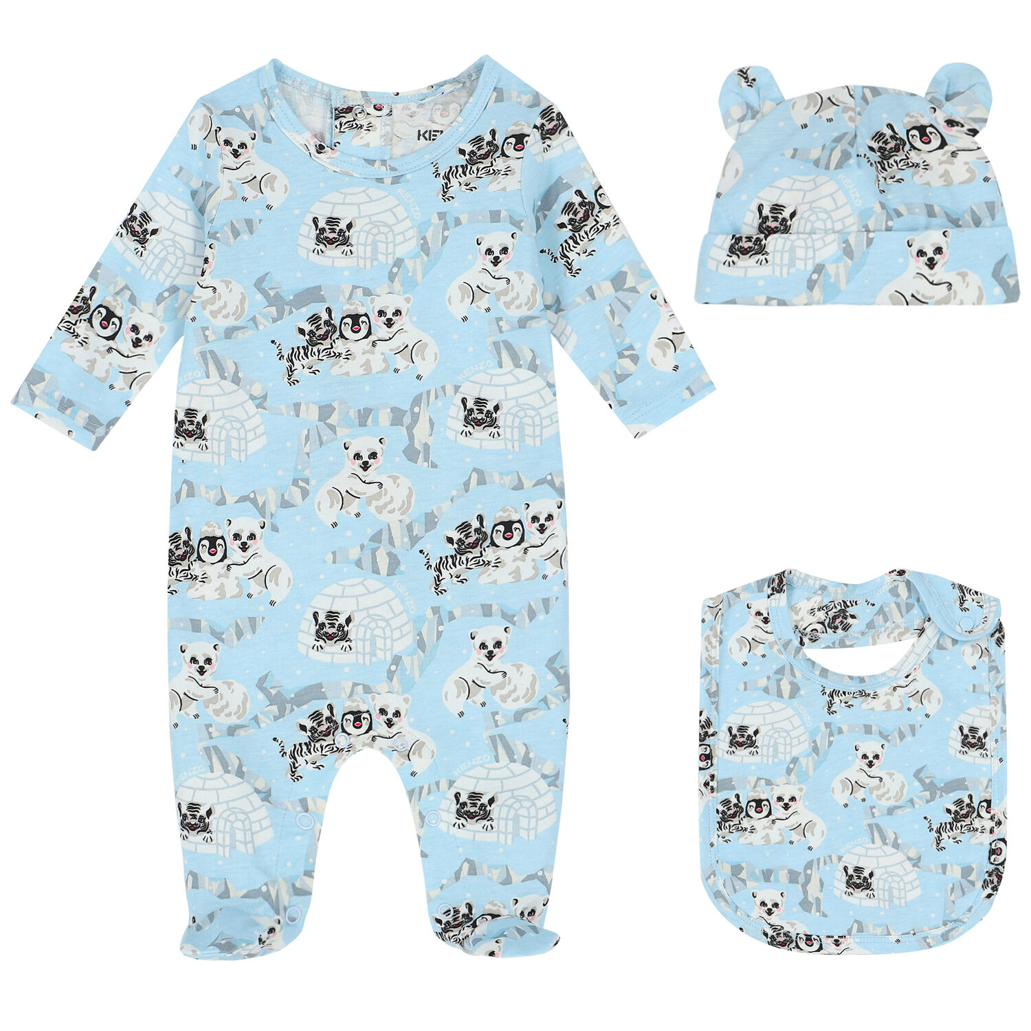 Baby Boys Blue Logo Babygrow Set, 1, hi-res