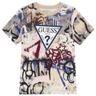 Boys Beige Logo T-Shirt, 3, hi-res