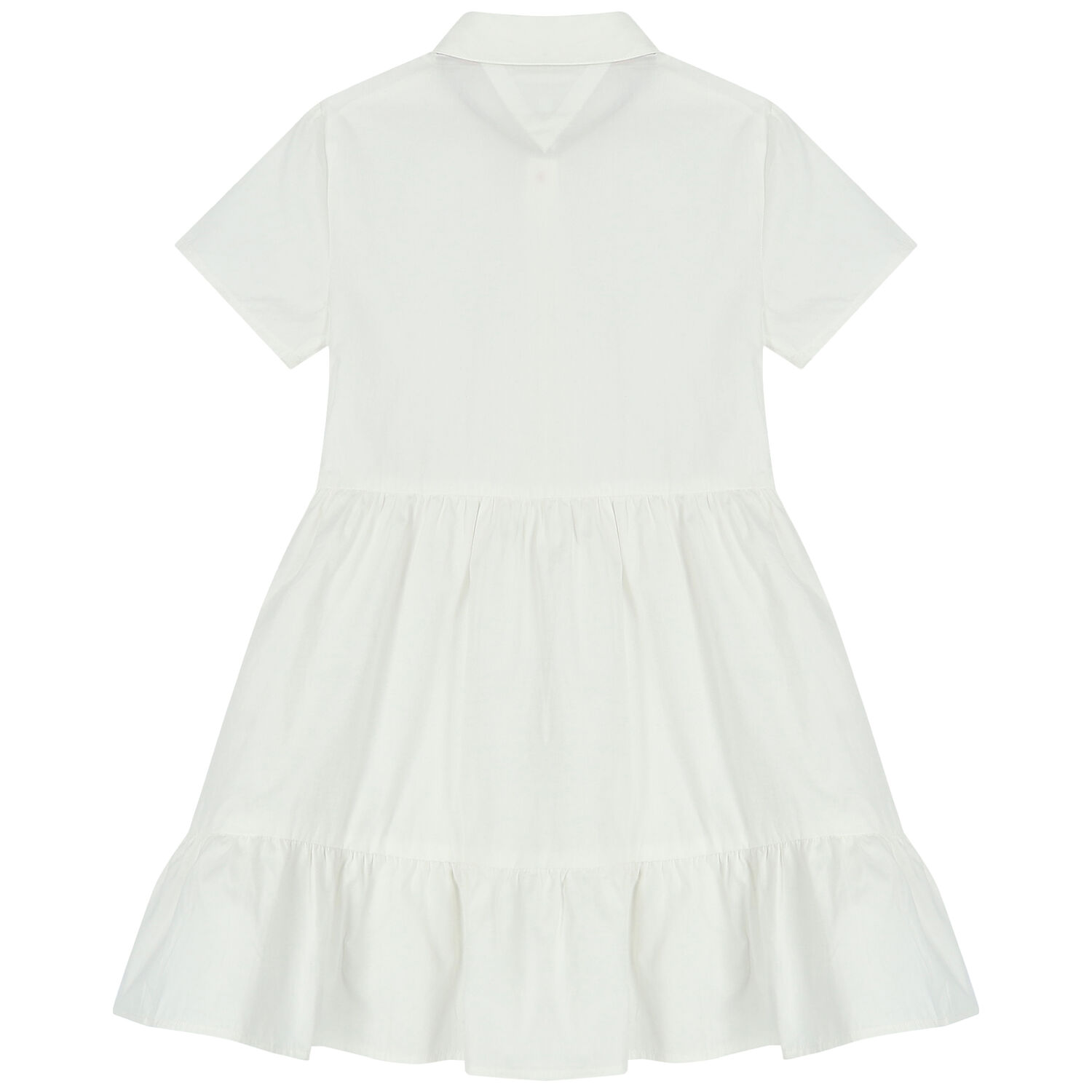 Girls White Logo Shirt Dress, 1, hi-res