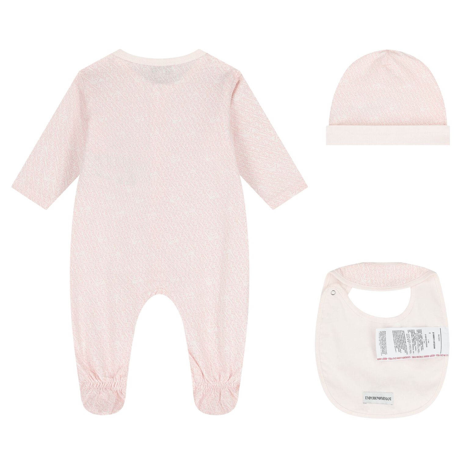 Baby Girls Pink Logo Babygrow Set, 4, hi-res