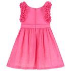 Girls Pink Bow Dress, 1, hi-res
