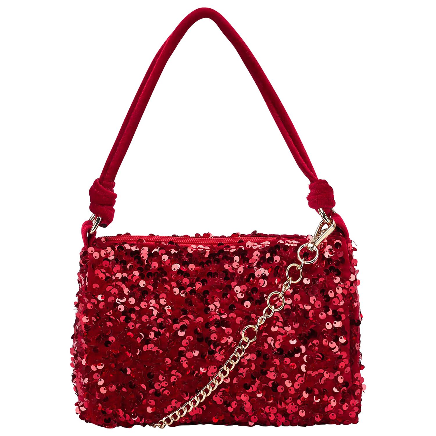 Girls Red Sequins Handbag, 1, hi-res