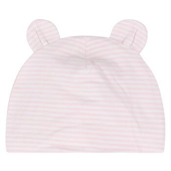 Baby Girls Pink & White Striped Hat