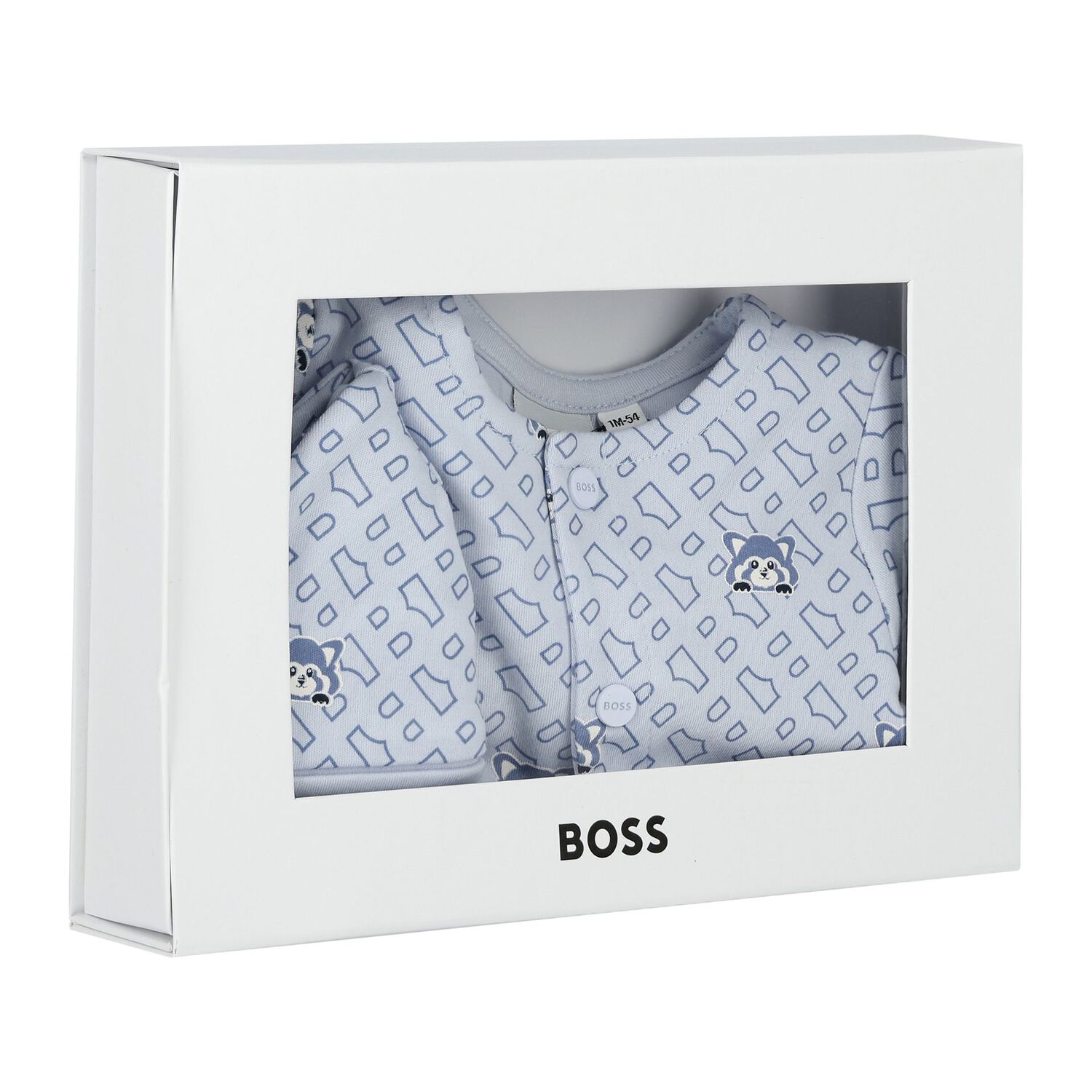 Baby Boys Blue Logo Babygrow Gift Set, 2, hi-res