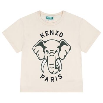 Beige Elephant Logo T-Shirt 