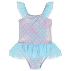 Girls Purple & Blue Metallic Mermaid Swimsuits, 1, hi-res