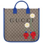 Girls Beige GG Supreme Floral Tote Bag ( 39cm ), 1, hi-res