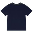 Boys Navy Blue Slogan T-Shirt, 1, hi-res
