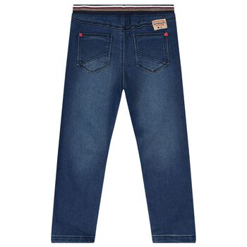 Boys Blue Logo Denim Jeans