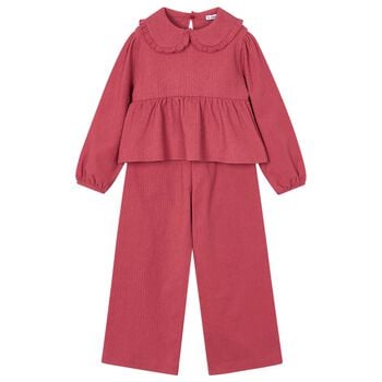 Girls Pink Trousers Set