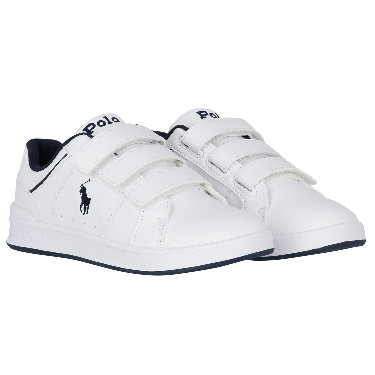 Boys White Logo Trainers, 1, hi-res
