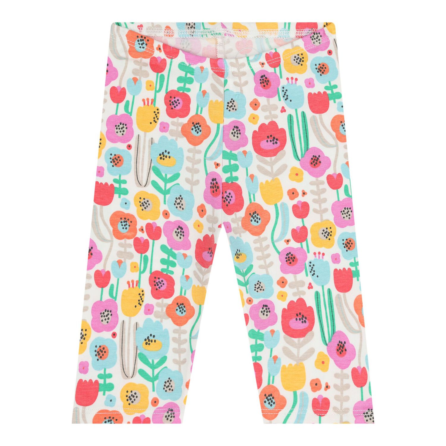 Baby Girls White Floral Leggings Set, 1, hi-res