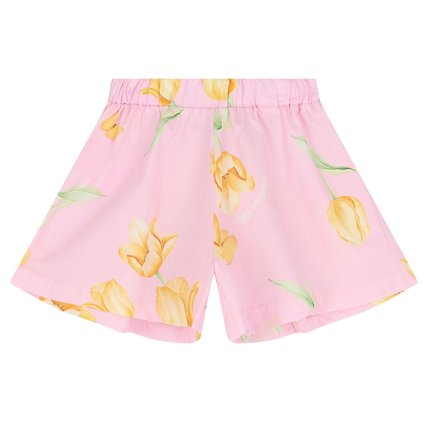 Girls Pink Ruffled Floral Short Set, 1, hi-res