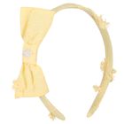 Girls Yellow Bow Headband, 1, hi-res