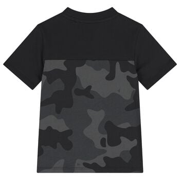 Boys Black Camoflauge T-Shirt