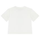 Girls White Logo T-Shirt, 1, hi-res