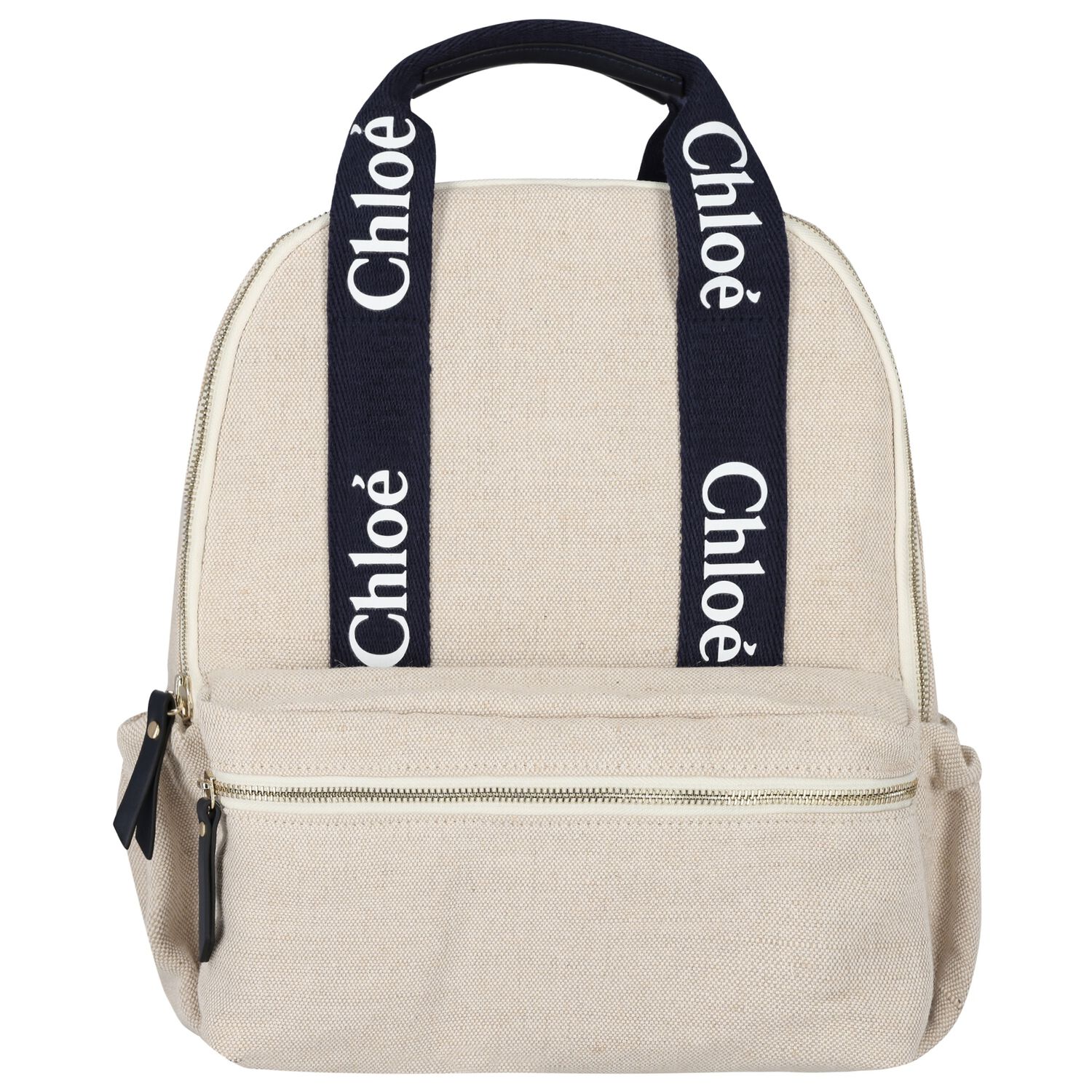 Girls Beige Logo Backpack, 1, hi-res