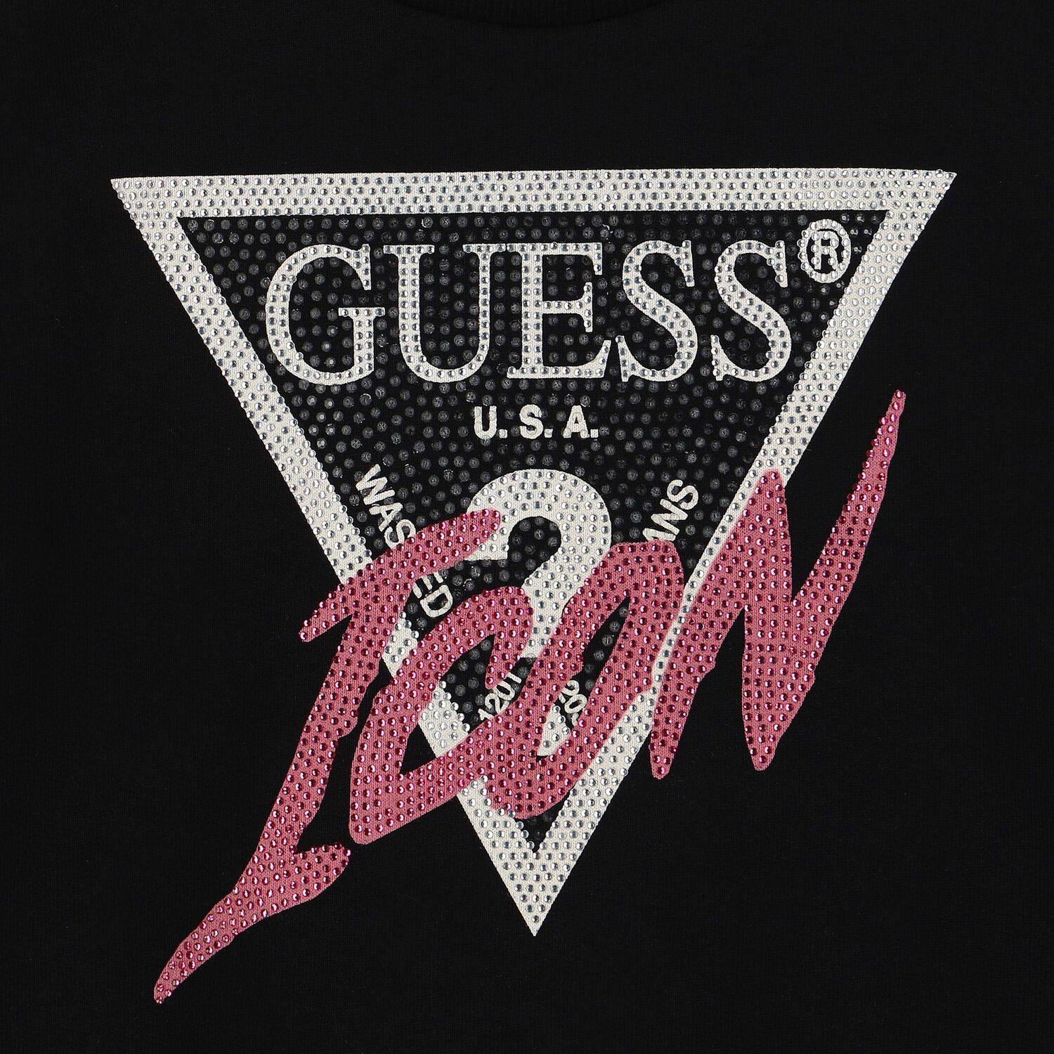Girls Black Logo Sweatshirt, 1, hi-res