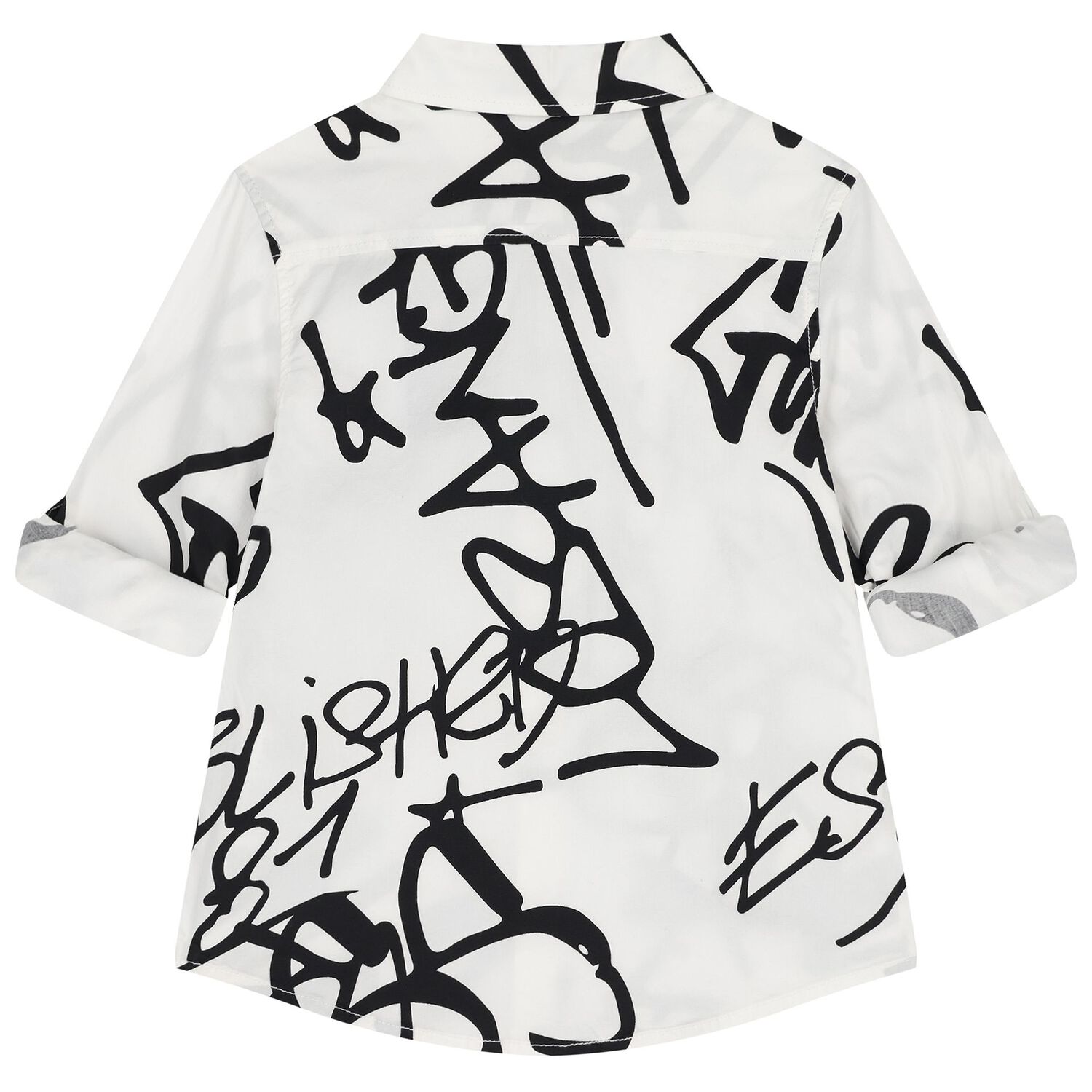 Boys White Logo Shirt, 1, hi-res