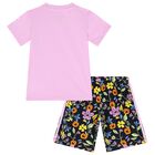 Younger Girls Purple & Navy Blue Logo Shorts Set, 1, hi-res