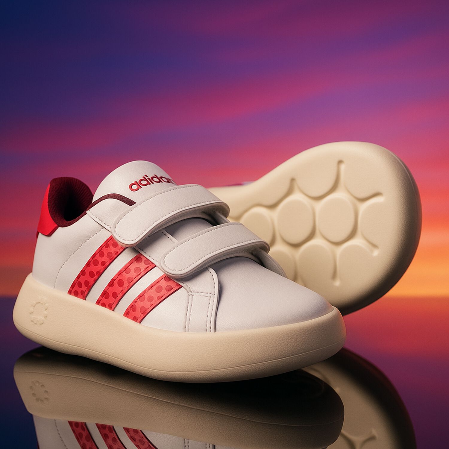 Girls White & Pink Grand Court Bubblecomfy Minnie Trainers, 1, hi-res image number null