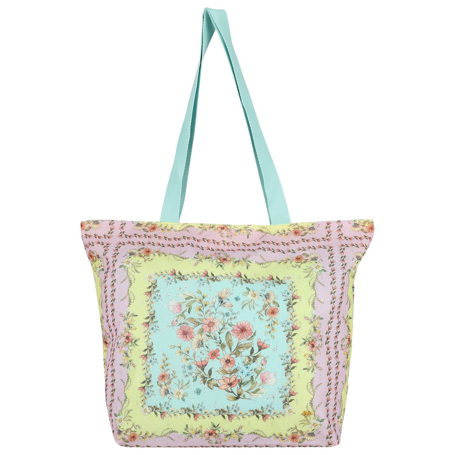 Girls Multi-Coloured Floral Tote Bag, 1, hi-res