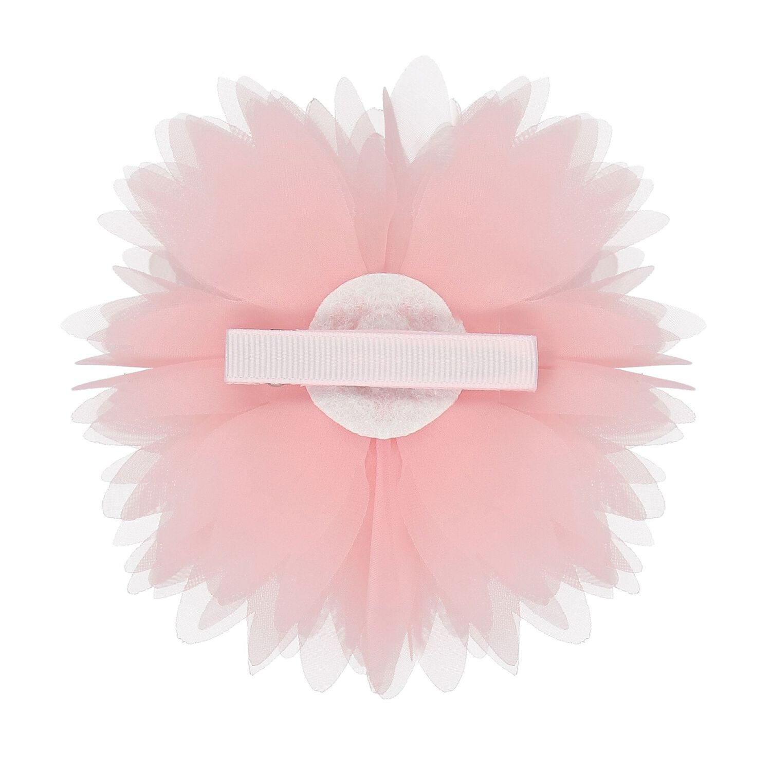 Girls Pink Tulle Flower Hairclip, 1, hi-res image number null