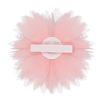 Girls Pink Tulle Flower Hairclip