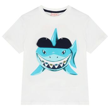 Boys White Shark T-Shirt