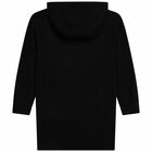 Girls Black Logo Hooded Dress, 1, hi-res