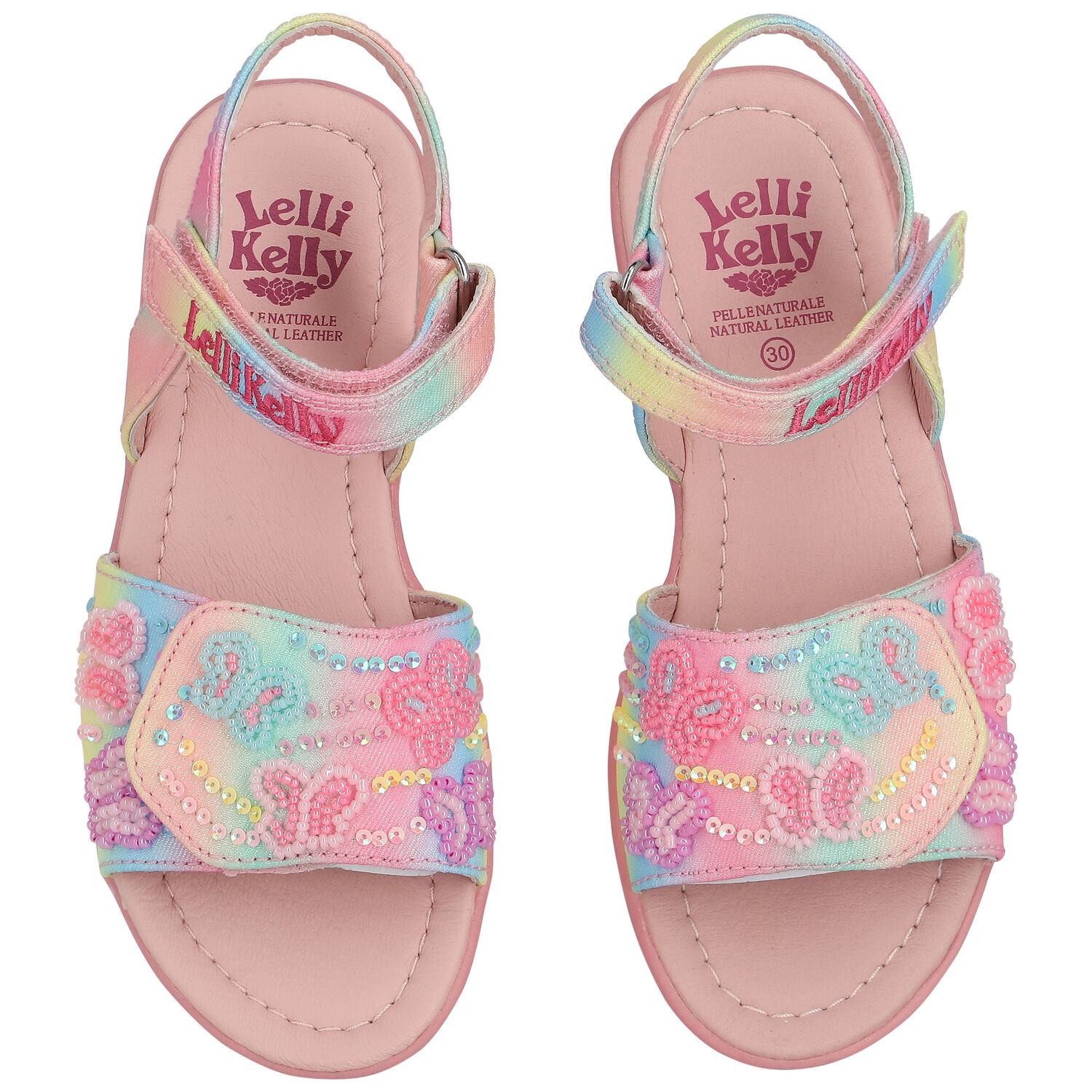 Girls Multi-Colored Butterfly Sandals, 1, hi-res
