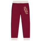 Boys Burgundy Logo Joggers, 1, hi-res