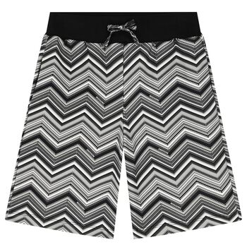 Boys Grey & Black Zig Zag Shorts