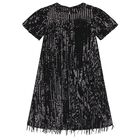 Girls Black Sequin Dress, 1, hi-res