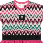 Girls Pink Logo Zig-Zag Dress, 1, hi-res