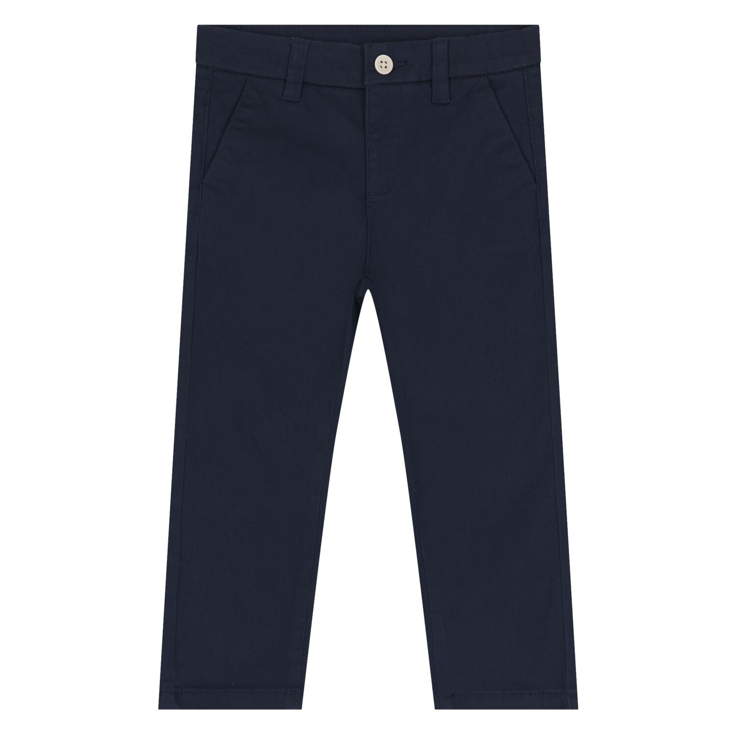 Younger Boys Navy Blue Chino Trousers, 2, hi-res