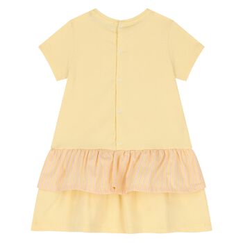 Younger Girls Yellow Bag Logo Dress