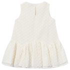 Girls White Sleeveless Tiered Dress, 1, hi-res