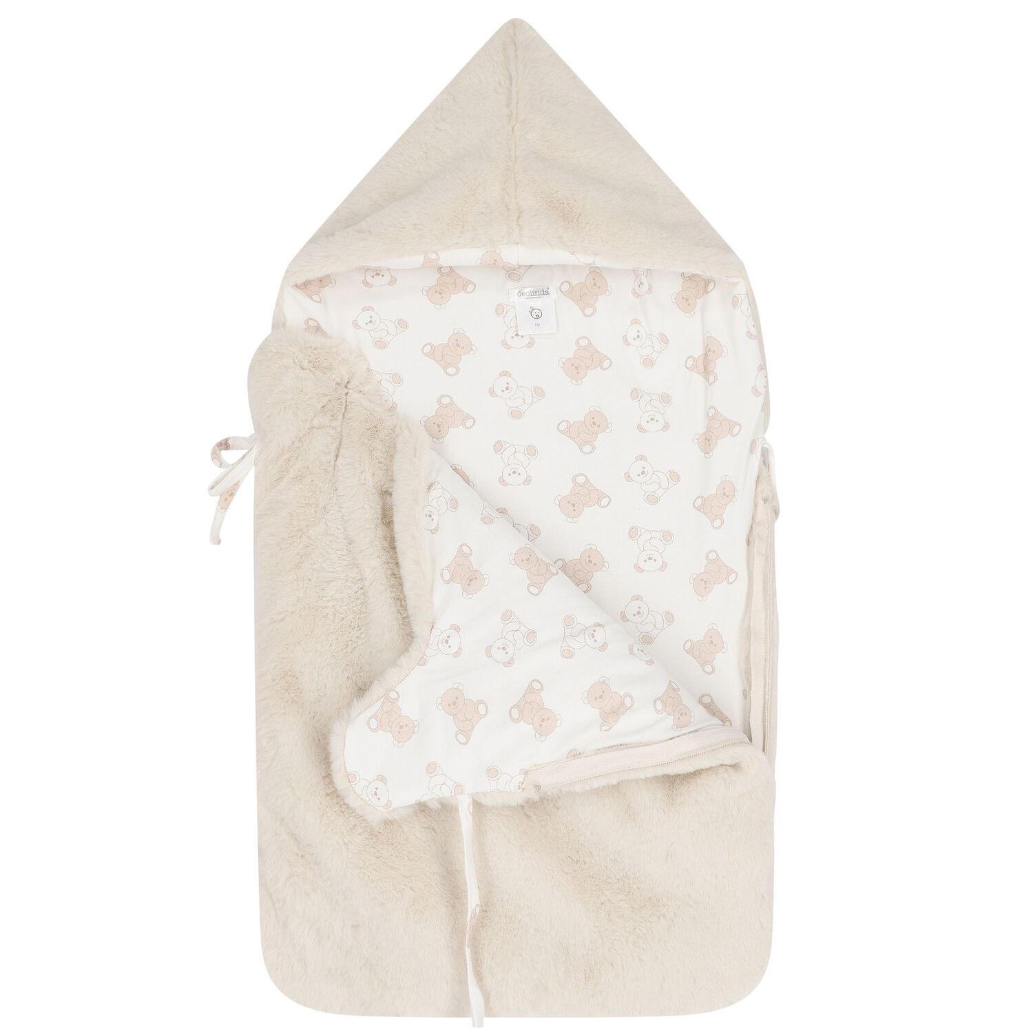 Ivory & Beige Faux Fur Baby Nest, 1, hi-res