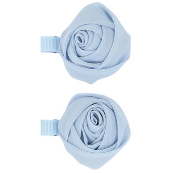 Girls Blue Rosebud Hairclips ( 2-Pack )