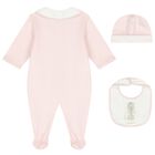 Baby Girls Pink Logo Babygrow Gift Set, 1, hi-res