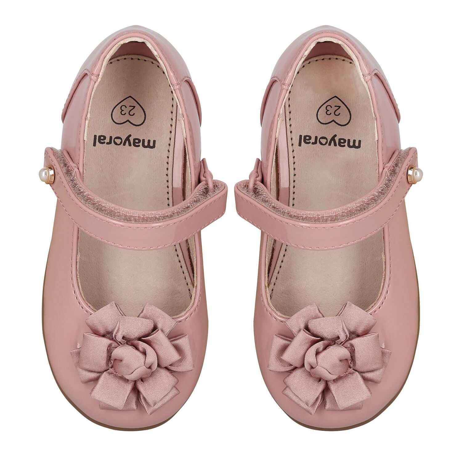 Girls Pink Patent Leather Ballerina Shoes, 2, hi-res