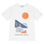 Boys White, Orange & Blue Shorts Set, 1, hi-res